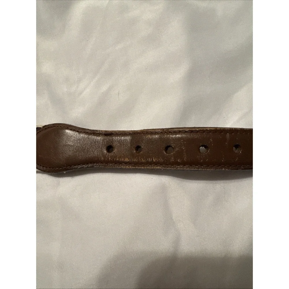 LEATHER MAN LTD‎ Belt Mens Sz42 Gamefish Navy Ribbon Leather Canvas Brass 1.25